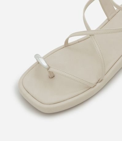 Sandalia Plana Flatform en PU con Dedal de Metal 5