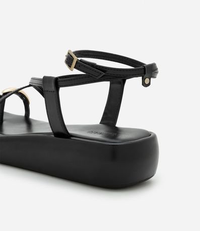 Sandalia Plana Flatform en PU con Dedal de Metal 4
