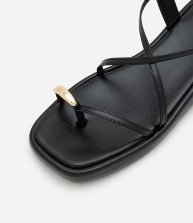 Sandalia Plana Flatform en PU con Dedal de Metal 6