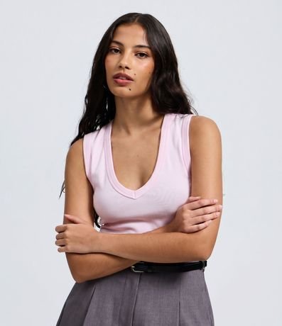 Blusa Básico en Rib con Escote V 8
