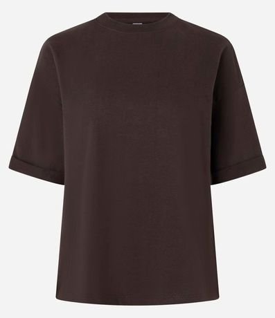 Remera Oversized en Algodón con Manga Dobrada 6