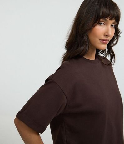Remera Oversized en Algodón con Manga Dobrada 4