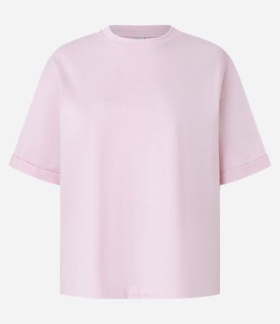 Remera Oversized en Algodón con Manga Dobrada 4