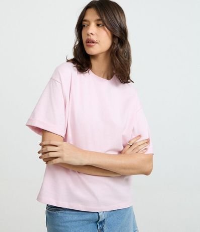 Remera Oversized en Algodón con Manga Dobrada
