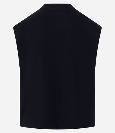 Musculosa Boxy en Media Malla con Estampa Lettering Delantero 5