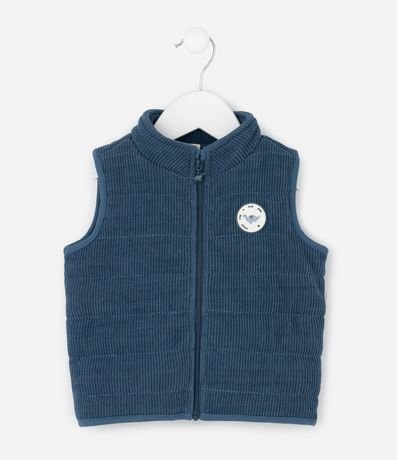 Chaleco Infantil en Terciopelo Canelado con Dinosaurio – Talle 3 a 18 Meses