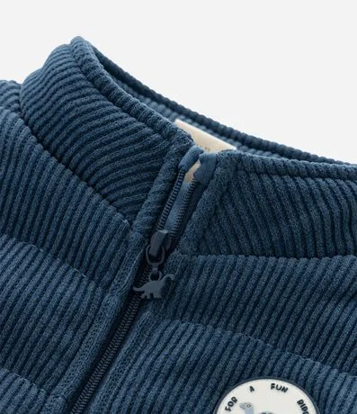 Chaleco Infantil en Terciopelo Canelado con Dinosaurio – Talle 3 a 18 Meses 5