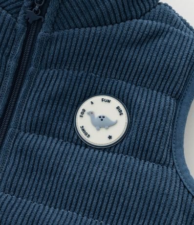 Chaleco Infantil en Terciopelo Canelado con Dinosaurio – Talle 3 a 18 Meses 6