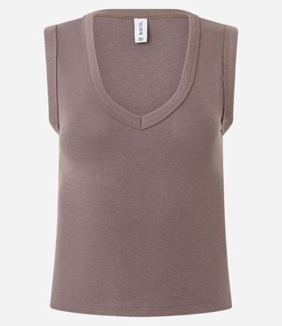 Blusa Básico en Rib con Escote V