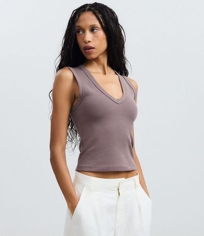 Blusa Básico en Rib con Escote V 2