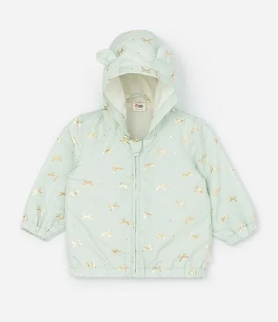 Campera Corta Viento Infantil con Estampa de Moñitas – Talle 0 a 18 Meses