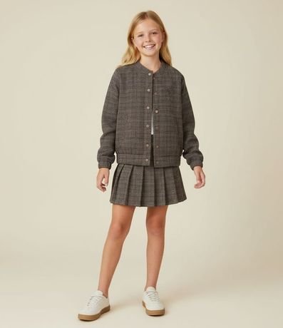Campera Infantil Bomber en Oxford de Cuadros – Talle 5 a 14 años
