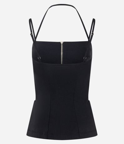 Blusa en Bengalina con Cremallera Delantera y Breteles 5