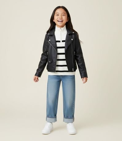 Campera Infantil Biker con Cremallera Assimétrica – Talle 5 a 14 años 2