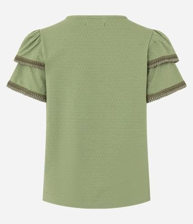 Blusa en Algodón con Detalle en Efecto Ganchillo en la Manga 7