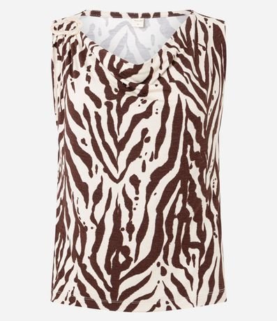 Blusa en Viscolycra con Escote Degagê y Estampa Zebra 5