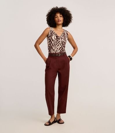 Blusa en Viscolycra con Escote Degagê y Estampa Zebra 2