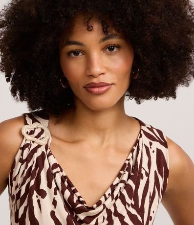 Blusa en Viscolycra con Escote Degagê y Estampa Zebra 3