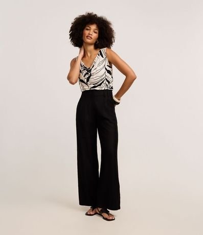 Blusa en Viscolycra con Escote Degagê y estampa Follaje 2
