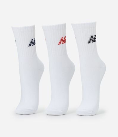 Kit 03 Medias Cano Mediano Deportivas en Algodón New Balance