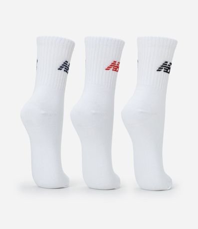 Kit 03 Medias Cano Mediano Deportivas en Algodón New Balance 3