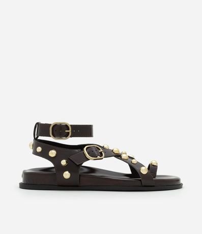 Sandalia Plana Sport Sandal con Esferas y Hebillas Contrastantes