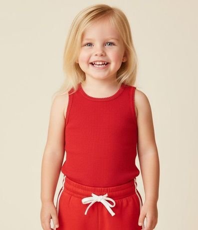 Musculosa Infantil en Ribana con Picueta en las Mangas - Tallas de 1 a 6 años