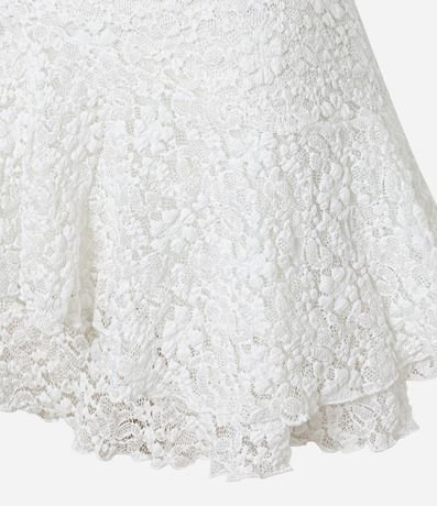 Pollera Corta en Encaje con Volado Asimétrico 6