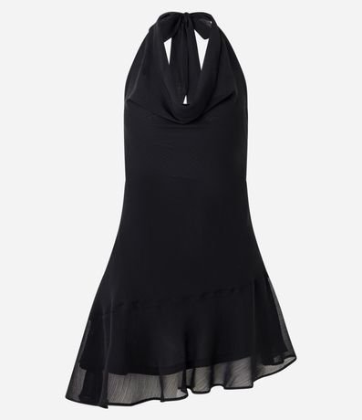 Vestido Corto con Escote Degagê y Volados en el Ruedo 6