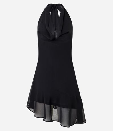 Vestido Corto con Escote Degagê y Volados en el Ruedo 8