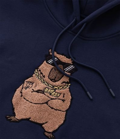 Algodón con Capucha y Estampa de Carpincho Bad Ass 11