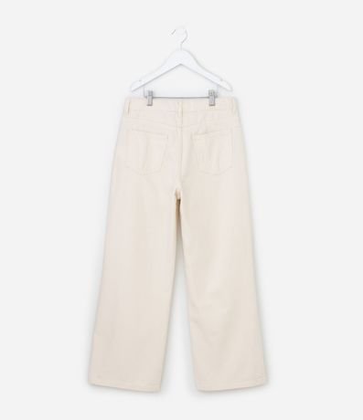 Pantalón Infantil Wide Leg en Sarga con Broderie en la Bajo - Tam  7 a 14 años 2