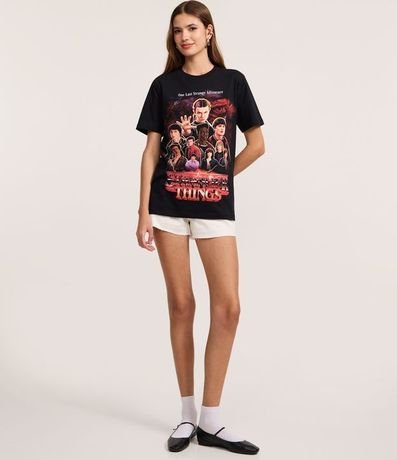 Remera Regular en Algodón con Estampa Stranger Things 2
