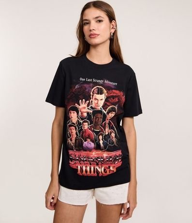 Remera Regular en Algodón con Estampa Stranger Things 3