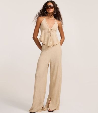 Blusa Frente Única Texturizada con Lazo y Bajo Nube 2