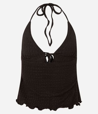 Blusa Frente Única Texturizada con Lazo y Bajo Nube 12