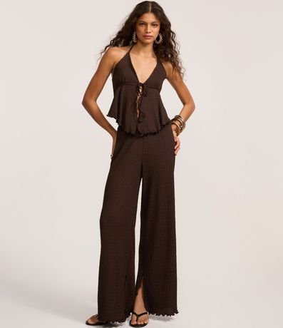 Blusa Frente Única Texturizada con Lazo y Bajo Nube 7