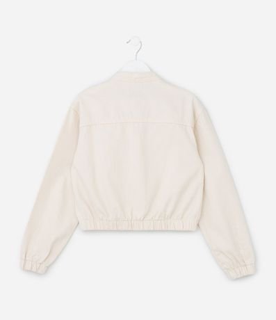 Campera Infantil Bomber en Sarga con Bordado Broderie - Talle 7 a 14 años 2