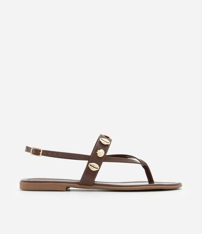 Sandalia Plana con Tiras Finas y Colgantes de Fondo del Mar