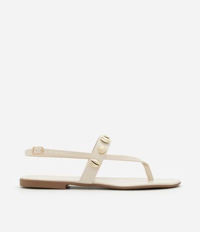 Sandalia Plana con Tiras Finas y Colgantes de Fondo del Mar