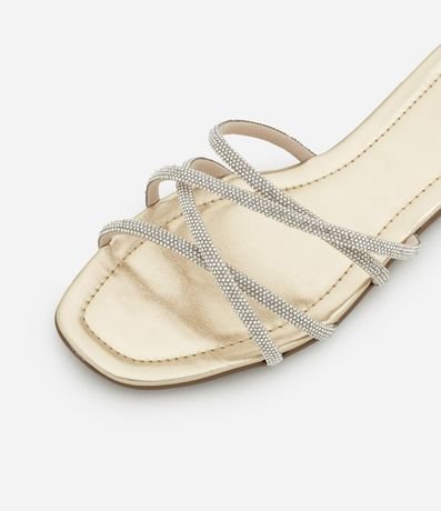 Sandalia Plana con Tiras Brillosas 4