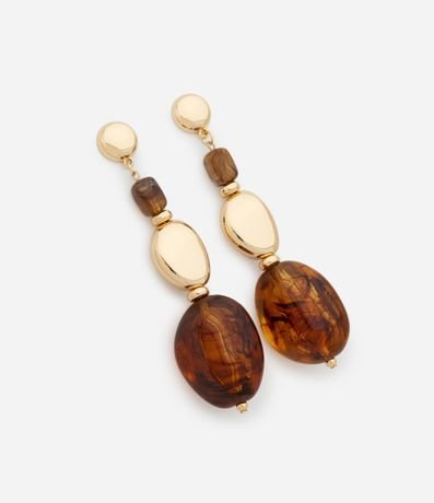 Maxi Caravana con Colgantes en Resina Ambar y Detalles Dorados