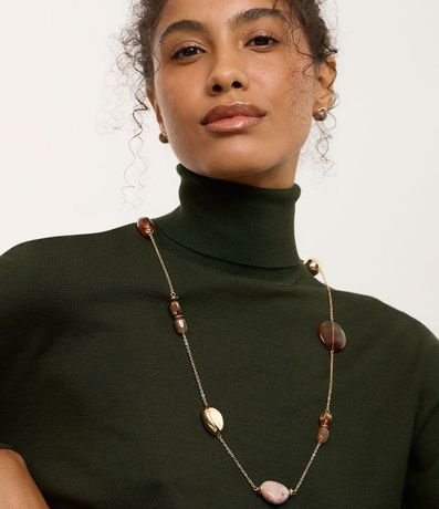 Conjunto de Maxi Collar Asimétrico y Caravanas Botón