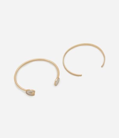 Kit 02 Braceletes Abiertos con Puntera Nácar y Strass 2