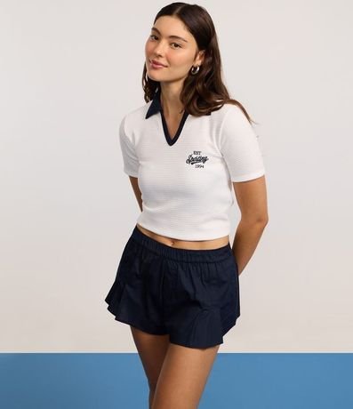 Short Corto en Tricolina con Pliegues 6