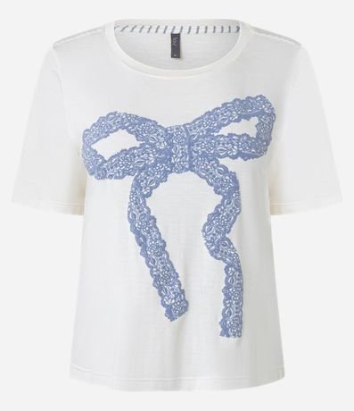Blusa de Pijama en Viscosa con Estampado de Lazo 4