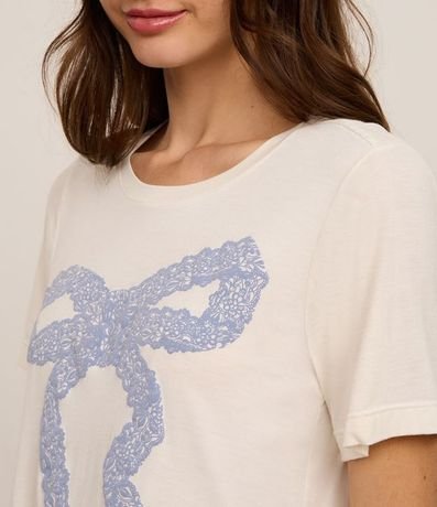 Blusa de Pijama en Viscosa con Estampado de Lazo 3