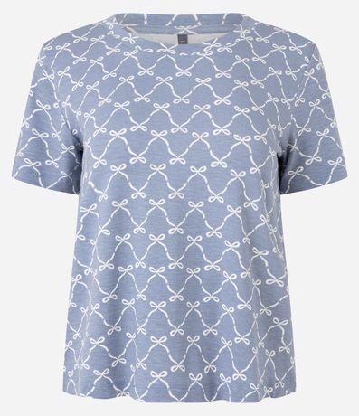 Blusa de Pijama en Viscosa con Estampado de Lacitos 4