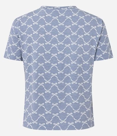 Blusa de Pijama en Viscosa con Estampado de Lacitos 5