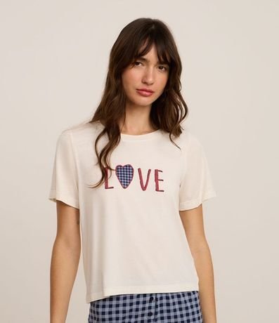 Blusa de Pijama en Viscosa con Estampado Love 2